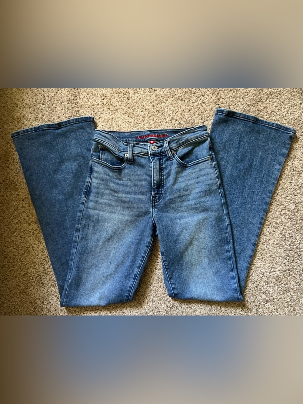 Lucky Brand “Stevie High Rise Flare” Stretch Women’s Jeans Size 4 Fitted - Picture 3 of 12